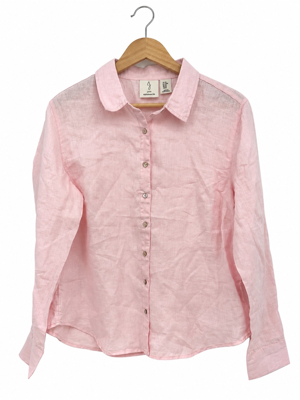 Joie Light Pink 100% Linen Button Down Shirt Women’s Size M Long Sleeve